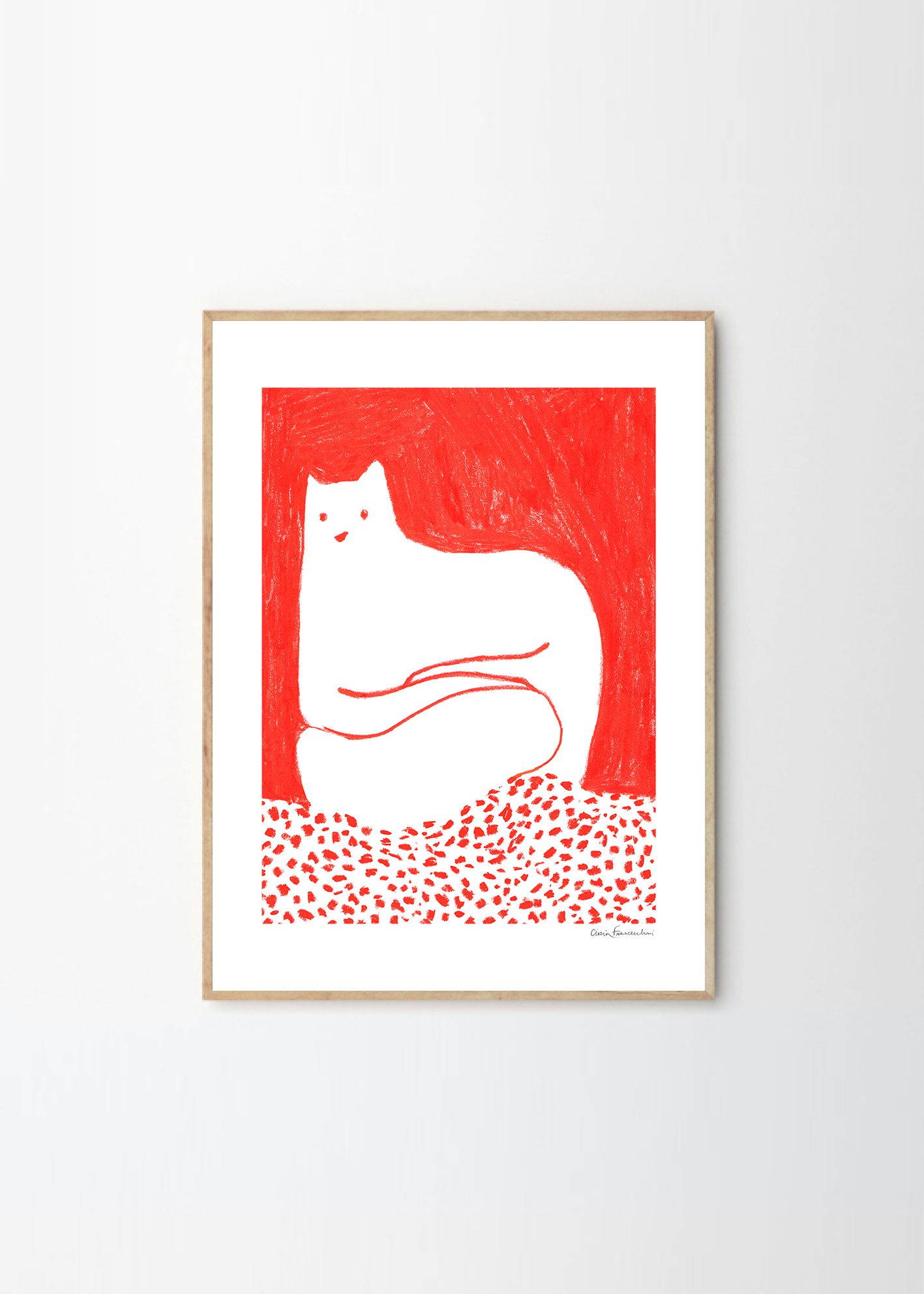The Poster Club - CINZIA FRANCESCHINI Cat in Red