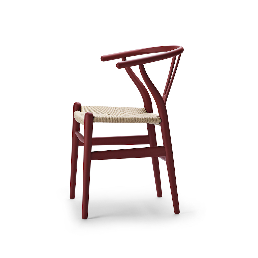 Carl Hansen CH 24 soft red Naturkordel Wishbone Chair