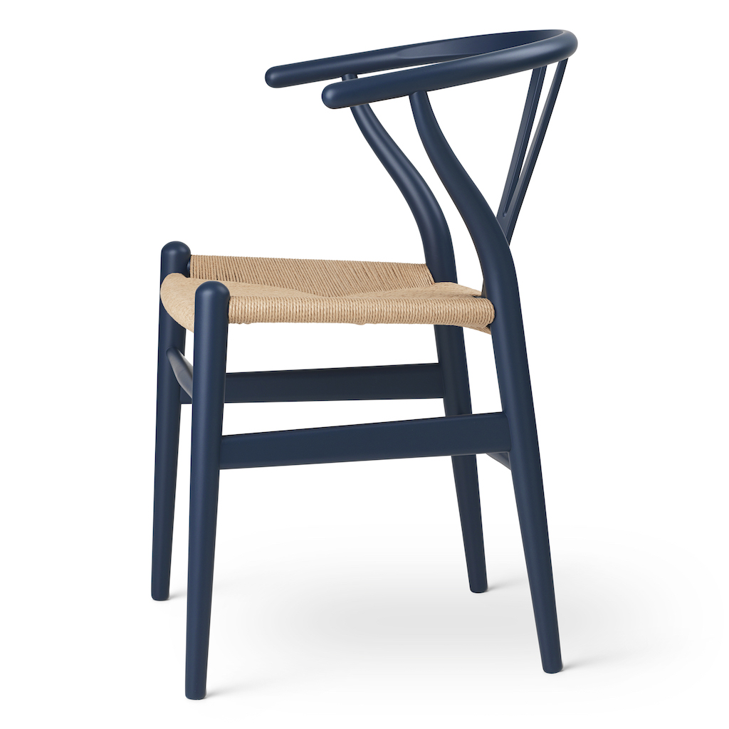 Carl Hansen CH 24 soft blue Naturkordel Wishbone Chair