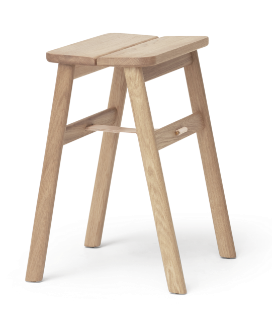 Angle Foldable Stool, White Oak