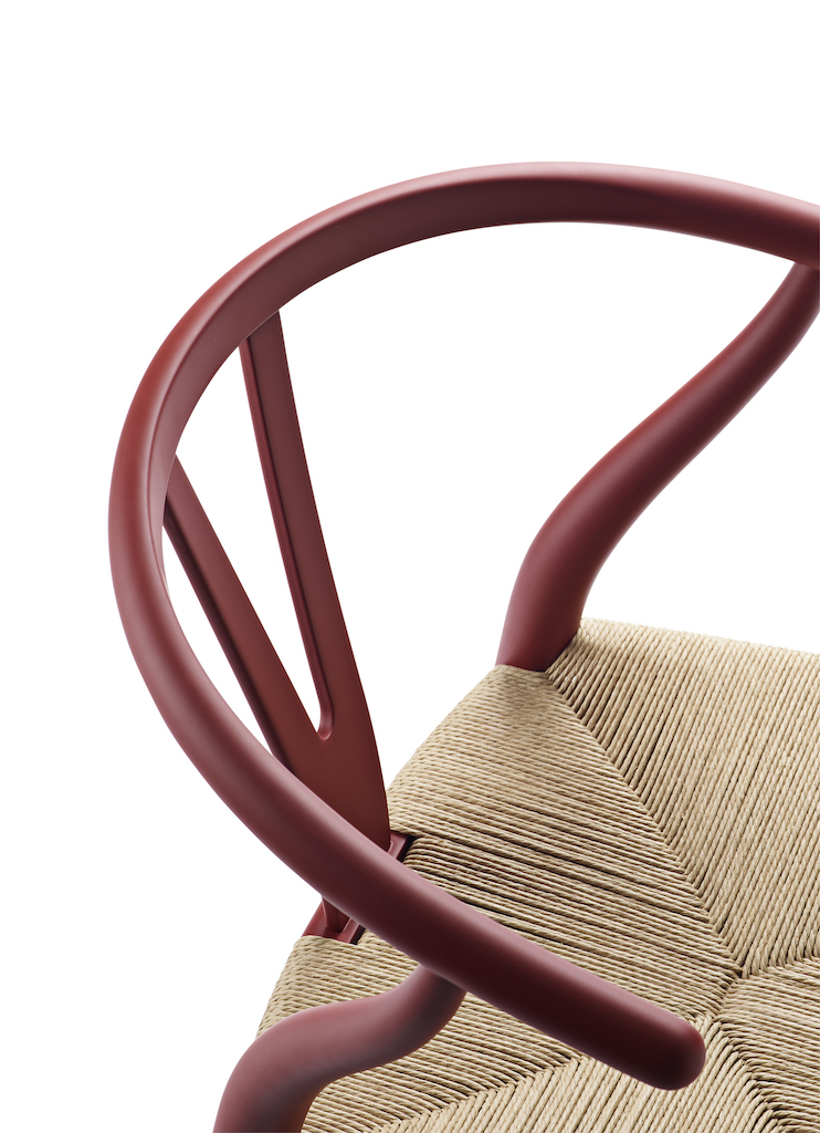 Carl Hansen CH 24 soft red Naturkordel Wishbone Chair