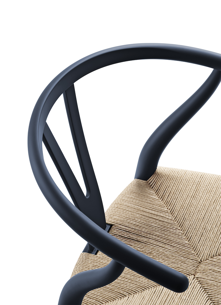 Carl Hansen CH 24 soft blue Naturkordel Wishbone Chair