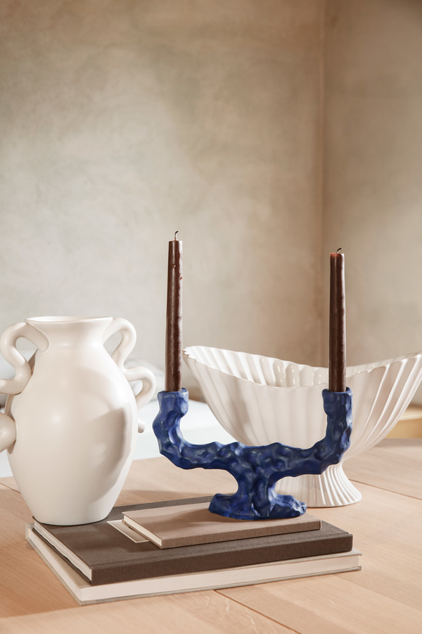 ferm living Dito Kerzenhalter double blau
