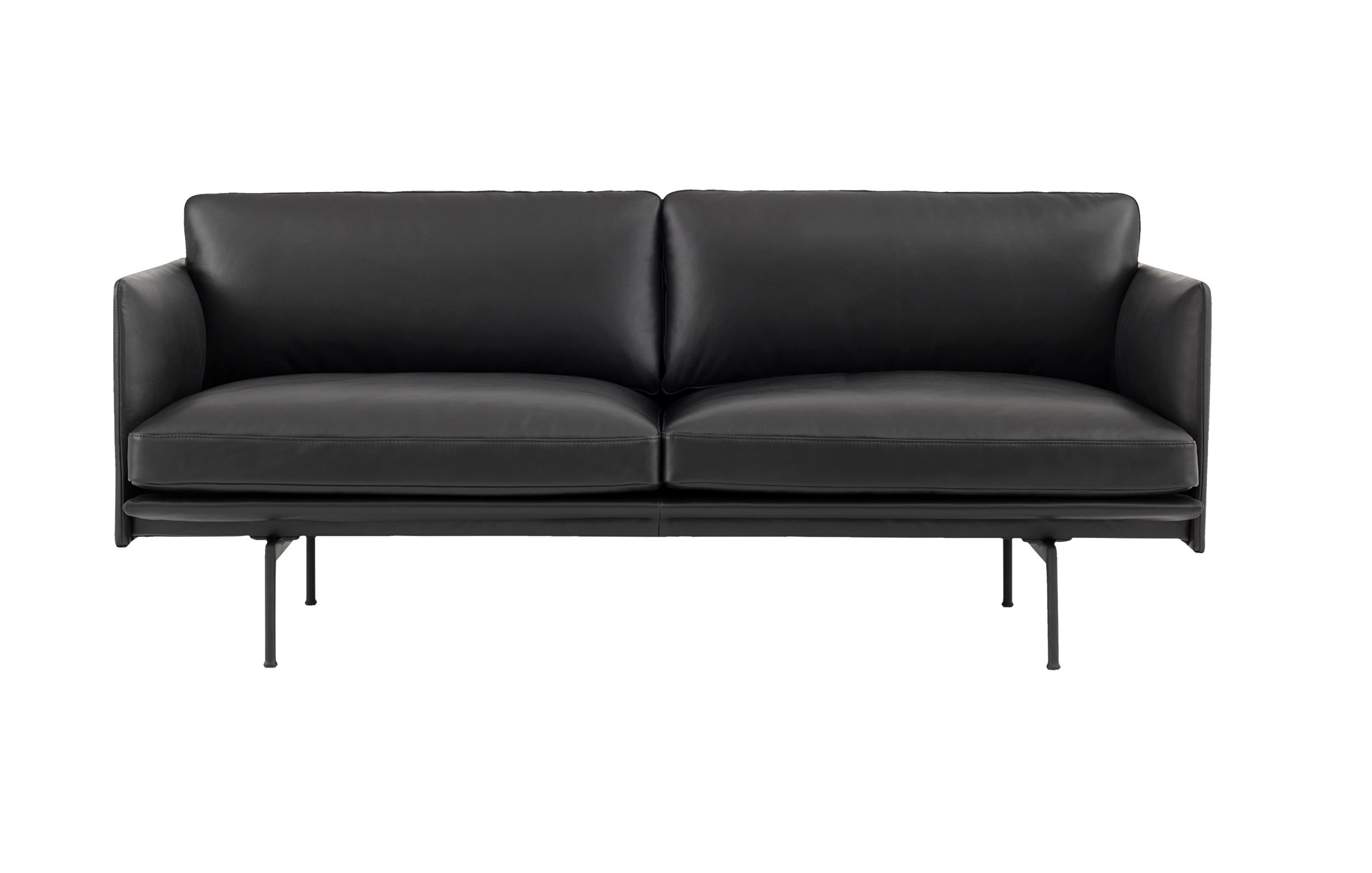 muuto Sofa Outline 2 Sitzer Silk Leder black
