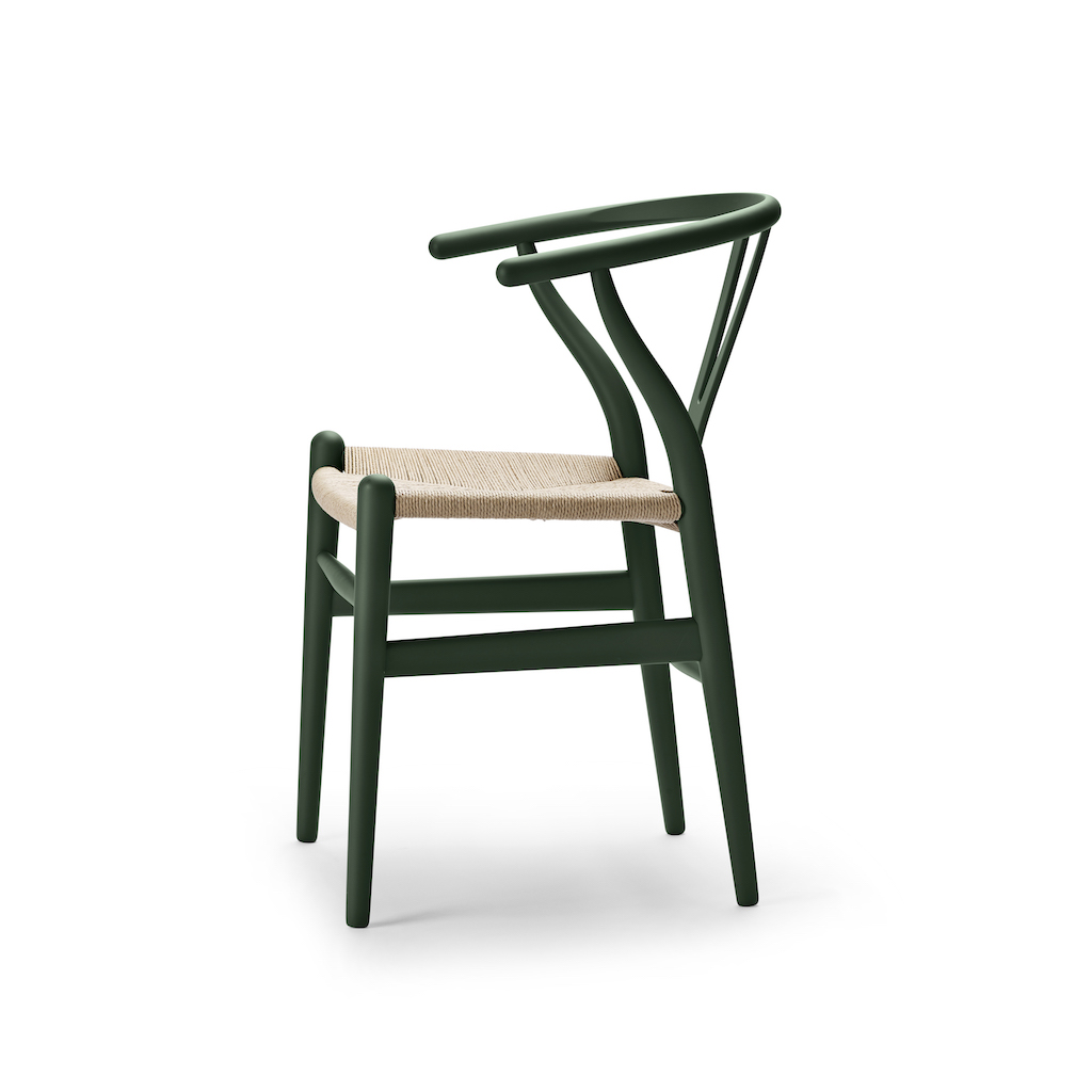 Carl Hansen CH 24 soft green Naturkordel Wishbone Chair
