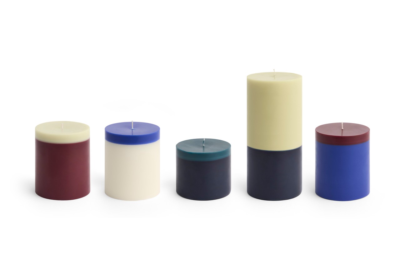 HAY Silo Kerze large lime white/ midnight blue