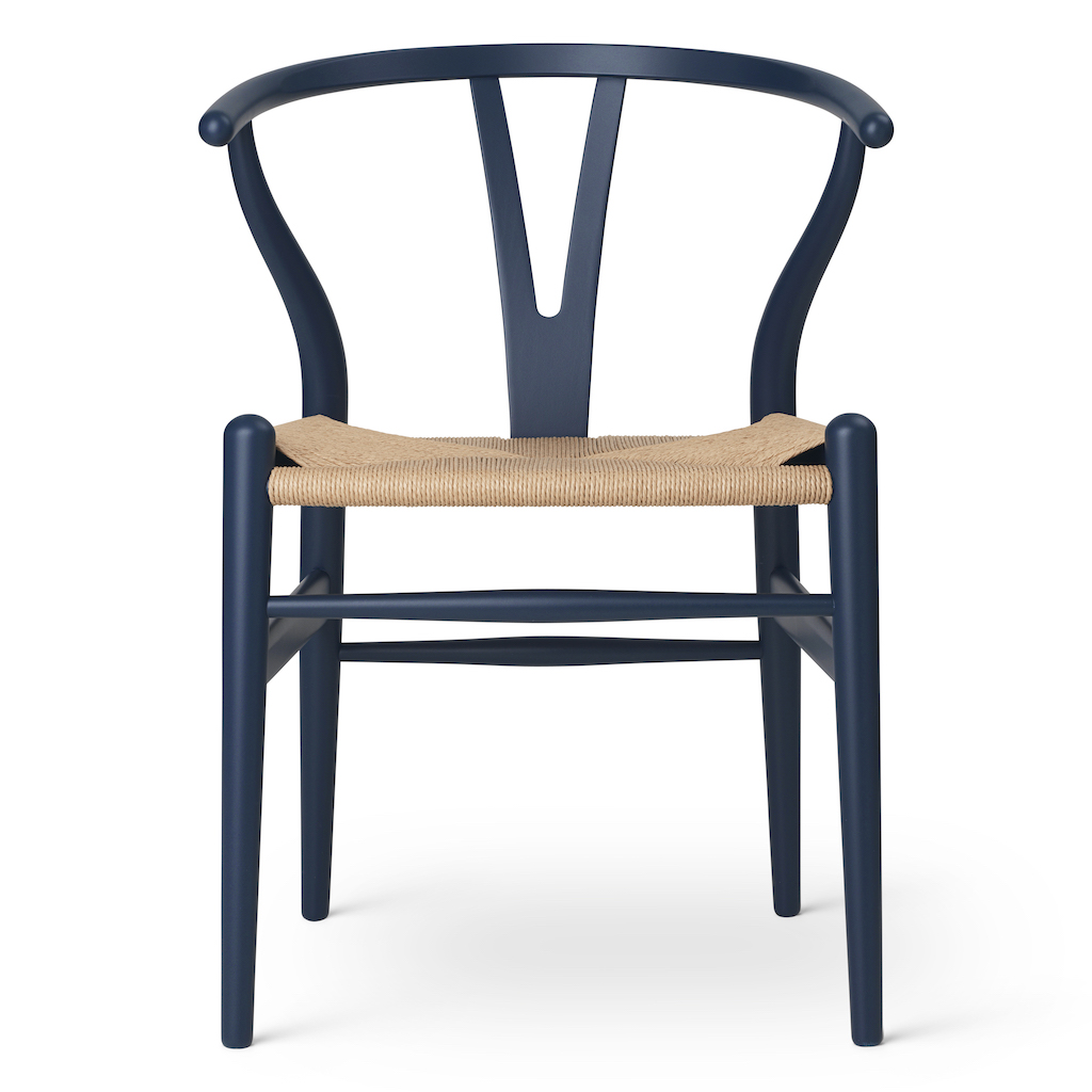 Carl Hansen CH 24 soft blue Naturkordel Wishbone Chair