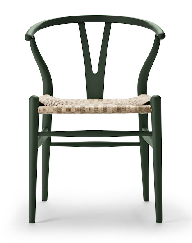 Carl Hansen CH 24 soft green Naturkordel Wishbone Chair
