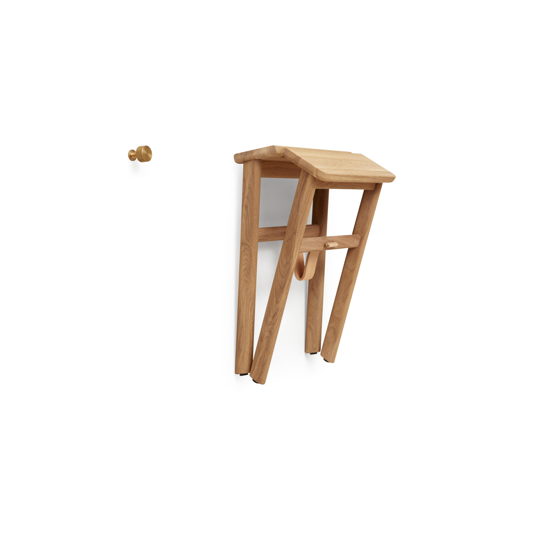 Angle Fodable Stool, Oak