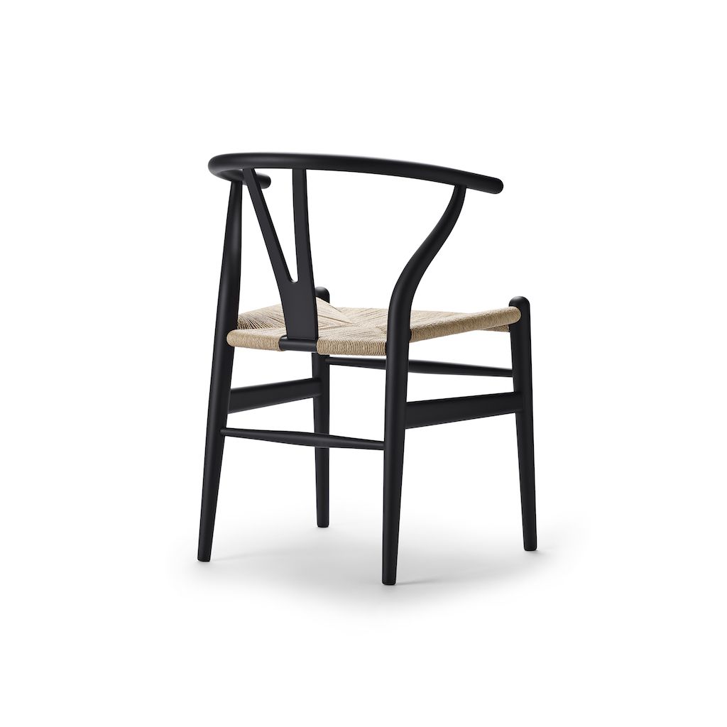 Carl Hansen CH 24 soft black Naturkordel Wishbone Chair