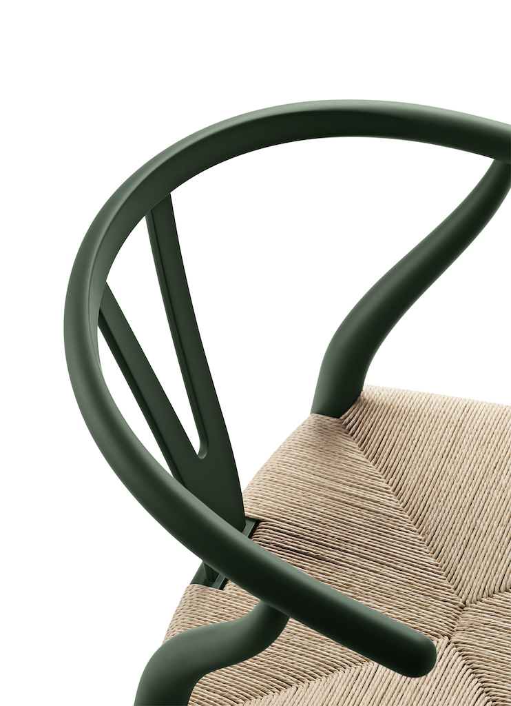 Carl Hansen CH 24 soft green Naturkordel Wishbone Chair