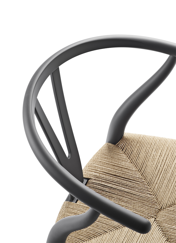 Carl Hansen CH 24 soft grey Naturkordel Wishbone Chair