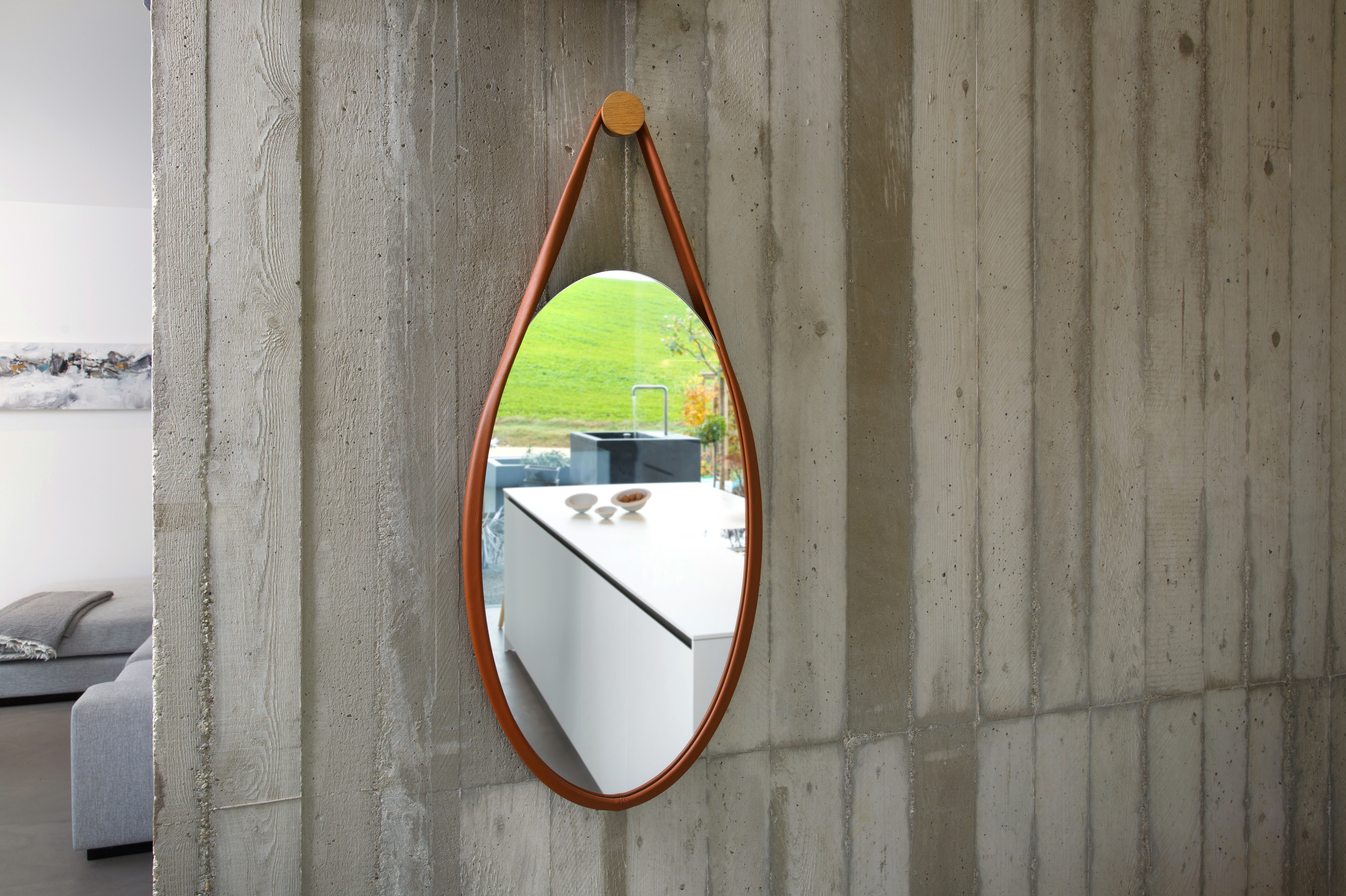 favius Wandspiegel Hide cognac Eiche