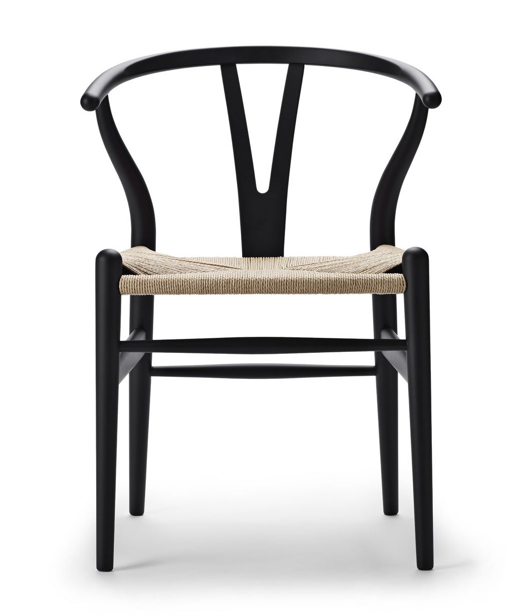 Carl Hansen CH 24 soft black Naturkordel Wishbone Chair
