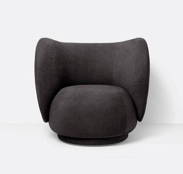 ferm living Lounge Sessel Rico warm dark grey