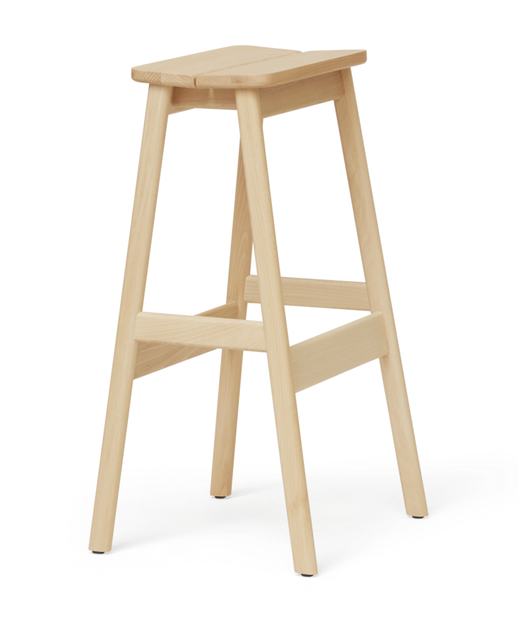 Angle Standard Bar Stool 75, Beech