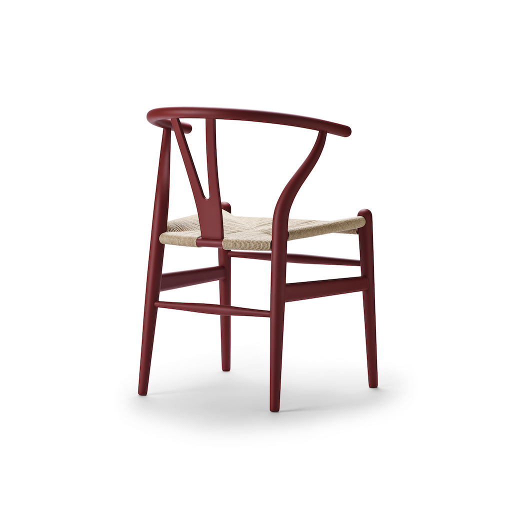Carl Hansen CH 24 soft red Naturkordel Wishbone Chair