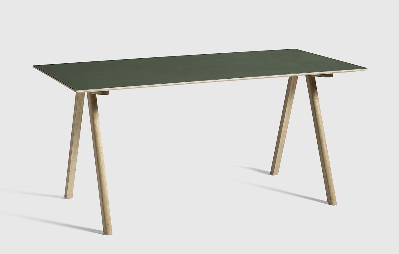 HAY CPH10 Tisch Eiche - Linoleum grün