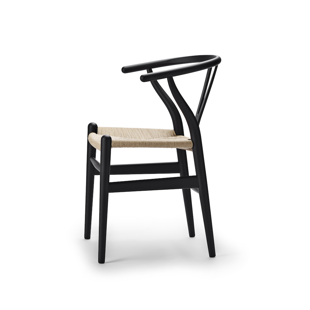Carl Hansen CH 24 soft black Naturkordel Wishbone Chair
