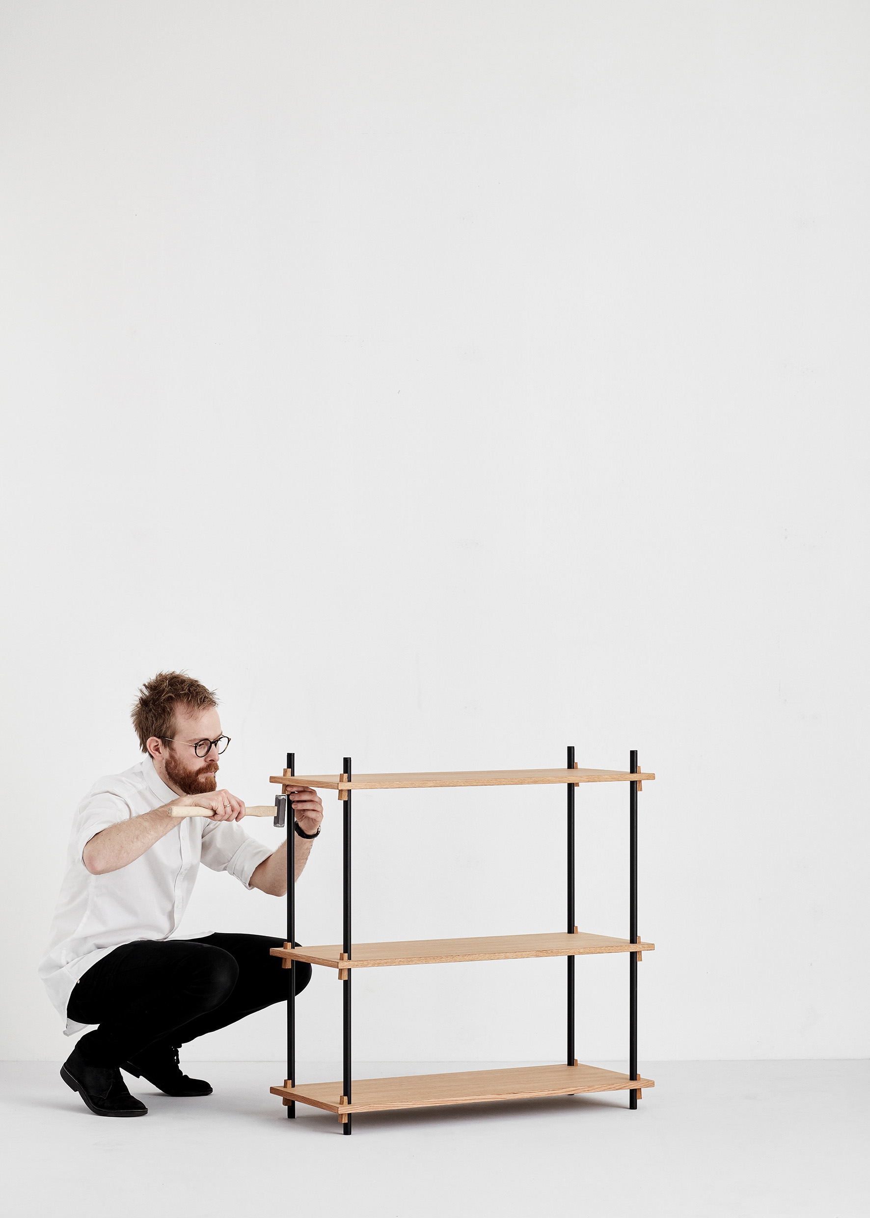 Moebe Shelving System Low single oak