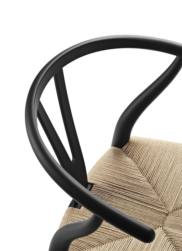 Carl Hansen CH 24 soft black Naturkordel Wishbone Chair