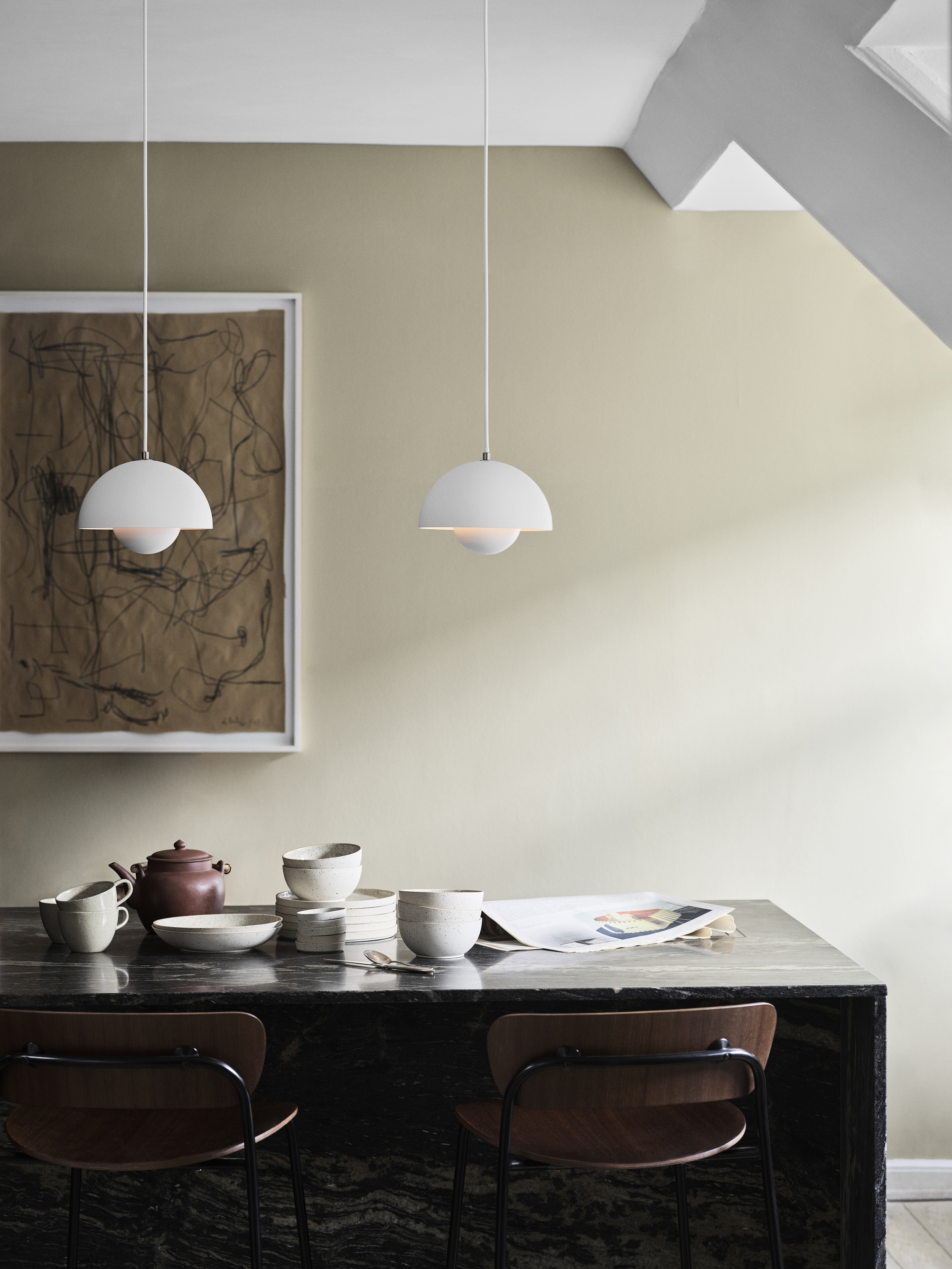 and tradition Pendelleuchte Flowerpot VP1 matt grey
